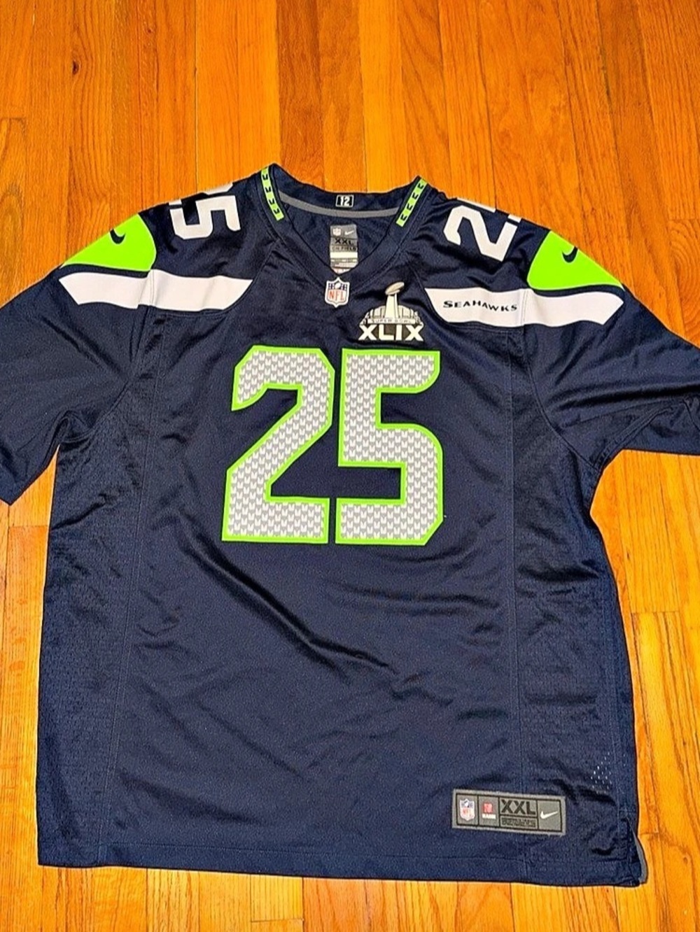 Nike Seattle Seahawks Richard Sherman Super Bowl XLIX Jersey XXL